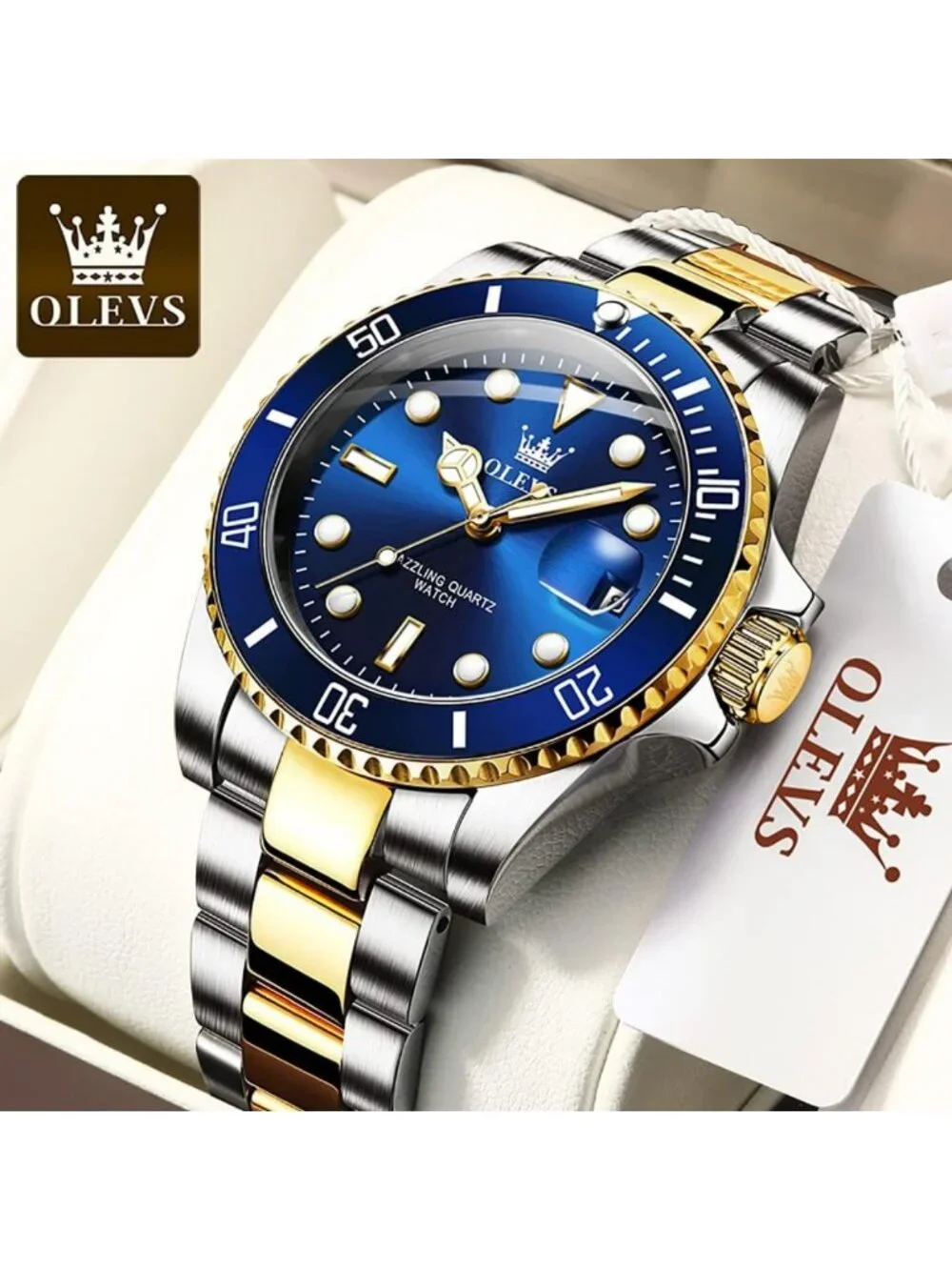 Luxury Men's Stainless Steel Analog Watch - Waterproof Date Dress Timepiece